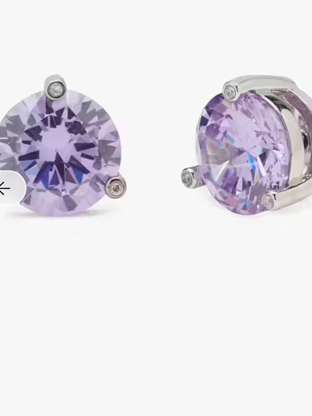 Kate Spade Rise & Shine Stud Earrings Light Amethyst/Silver large size 0.43